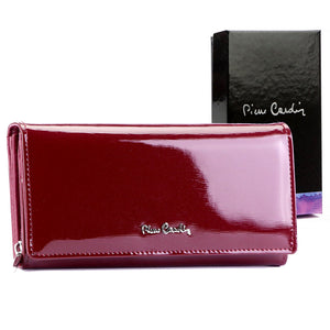 Pierre Cardin 05 LINE 106 violetinė odinė piniginė fioletowy