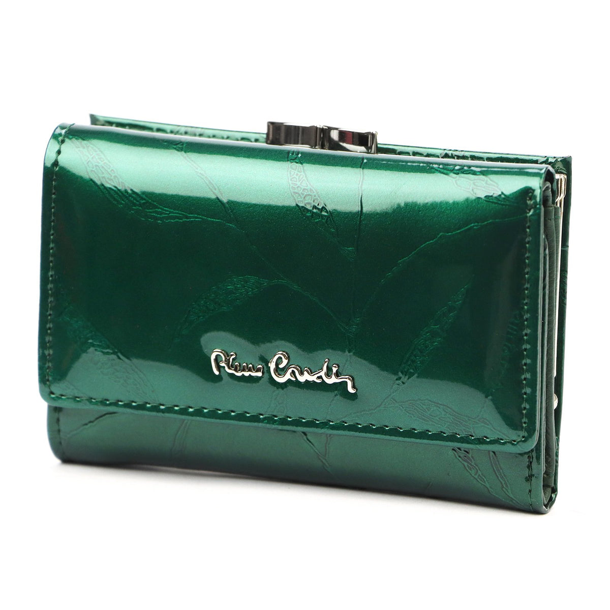 Pierre Cardin 02 LEAF 117 žalia odinė piniginė zielony