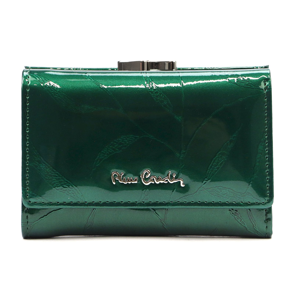 Pierre Cardin 02 LEAF 117 žalia odinė piniginė zielony