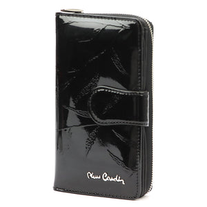 Pierre Cardin 02 LEAF 116 juoda natūralios odos piniginė czarny