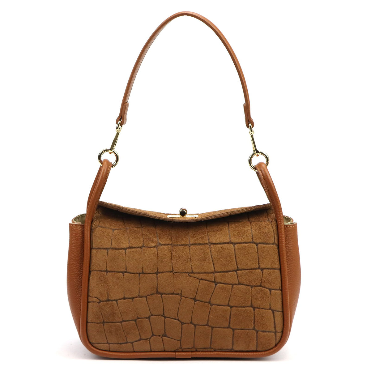 Luka 26-173 CROCO camel-1 natūralios odos rankinė camel-1