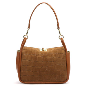 Luka 26-173 CROCO camel-1 natūralios odos rankinė camel-1