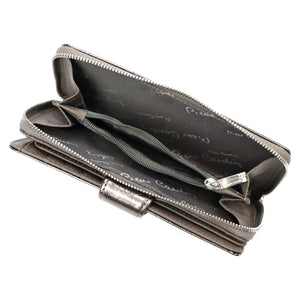 Pierre Cardin 02 LEAF 116 pilka odinė piniginė popiel