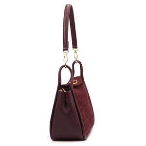 Luka 26-173 CROCO bordo odinė rankinė bordo