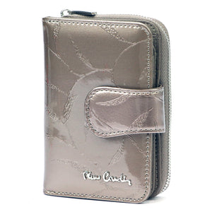 Pierre Cardin 02 LEAF 115 pilka natūralios odos piniginė popiel