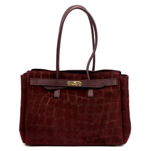 Camilla PREMIUM 10.004 CROCO bordinė odinė rankinė bordo