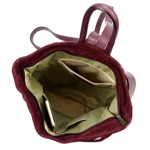 Luka 26-062 bordo spalvos odinė kuprinė bordo