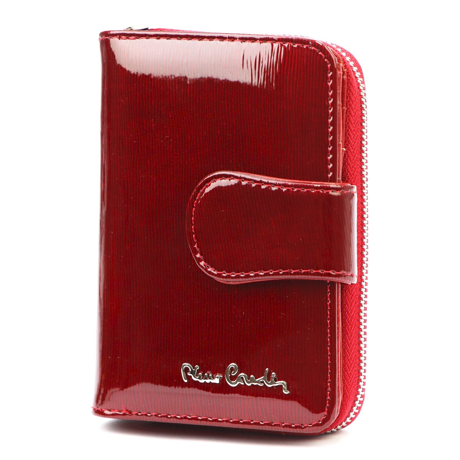 Pierre Cardin 05 LINE 115 raudona odinė piniginė czerwony