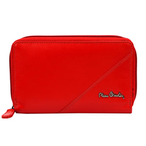 Pierre Cardin TILAK161 2584 raudona odinė piniginė czerwony