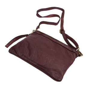 Bordo natūralios odos rankinė VS 065-326 bordo