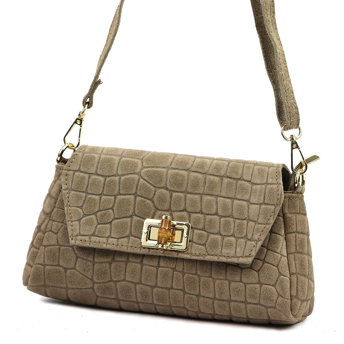 Luka 26-178 CROCO taupe natūralios odos rankinė taupe