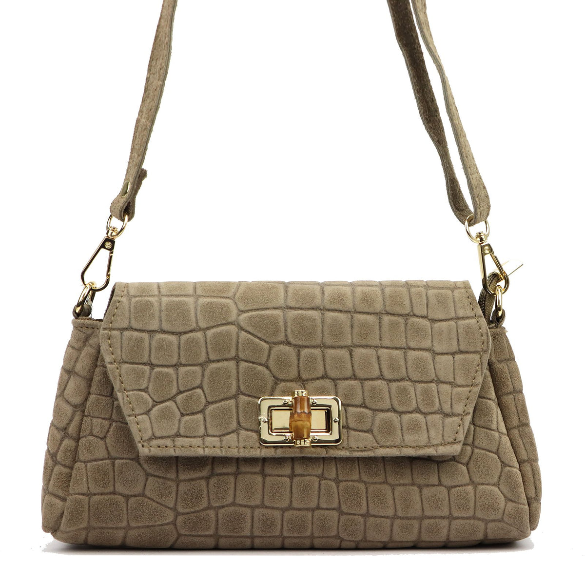 Luka 26-178 CROCO taupe natūralios odos rankinė taupe