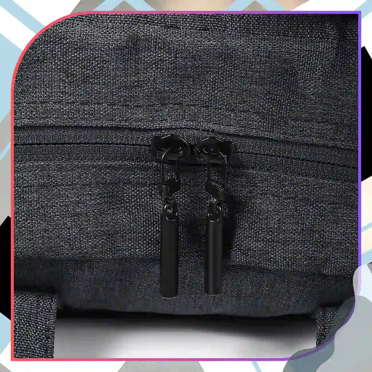 Juodos metalinės užtrauktukų pakabos, 5 vnt.