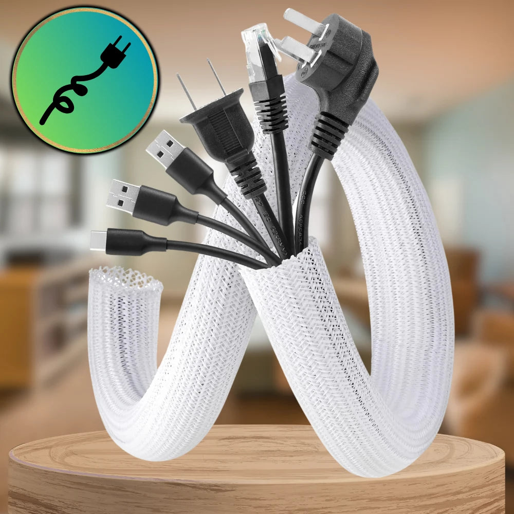 Kabelių organizatorius, baltas, 1 m
