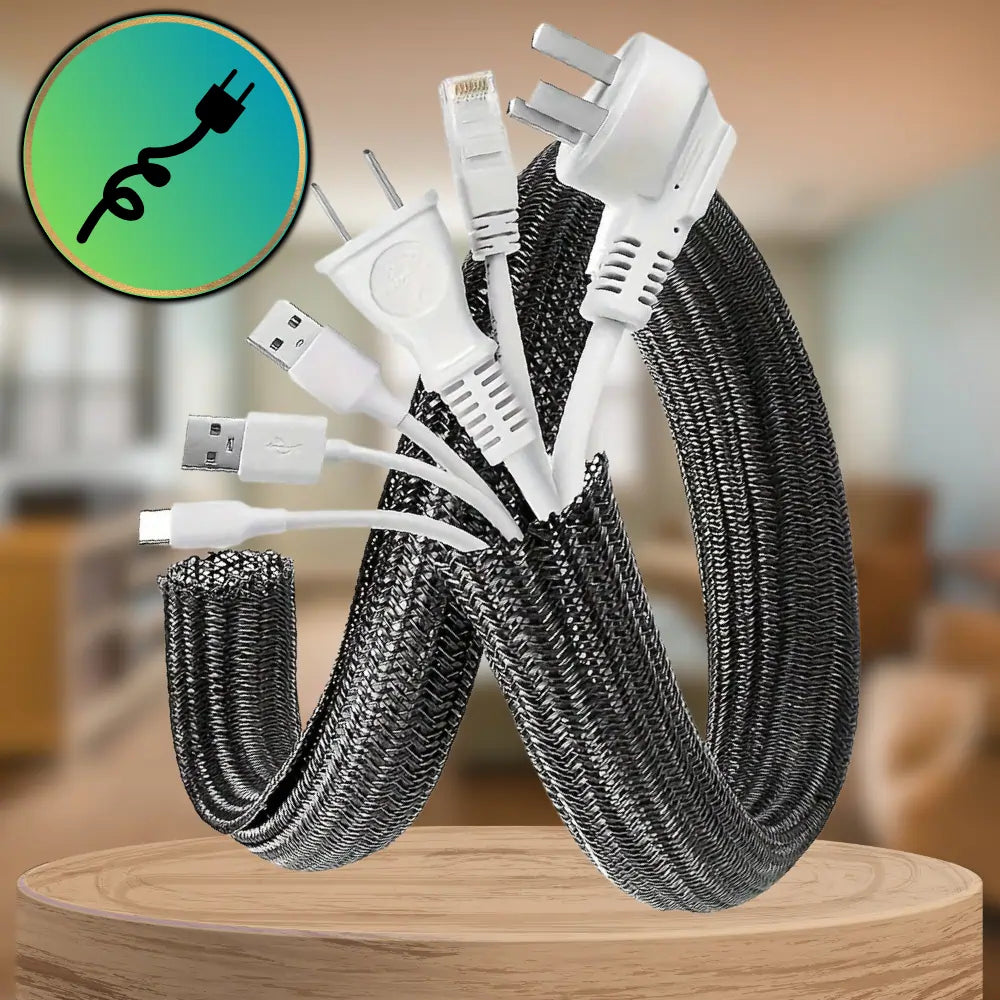 Kabelių organizatorius, juodas, 2 m