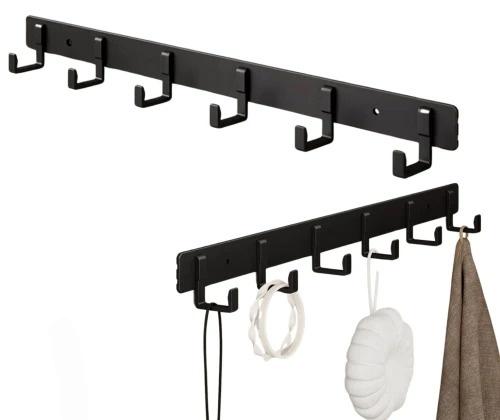 Kabliukai vonios kambariui, 44x3x4 cm. A45 juodi