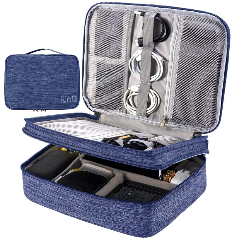 Kelioninis dėklas laidams A50, mėlynas