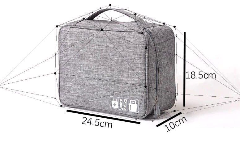 Kelioninis krepšys laidams, elektronikai E12, pilkas