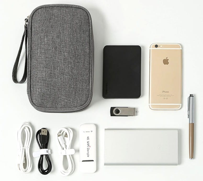 Kelioninis laidų ir įkroviklių krepšys A1 pilkas