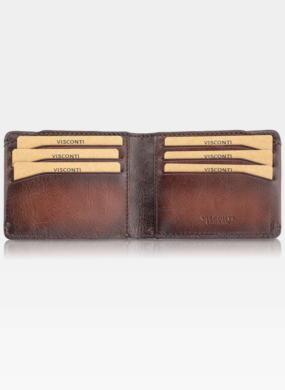 Kortelių dėklas vyrams Visconti MT-90, šviesiai ruda S1047