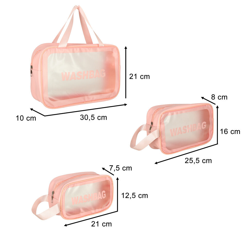 Kosmetinių rinkinys T40, 3 vnt., rožinis
