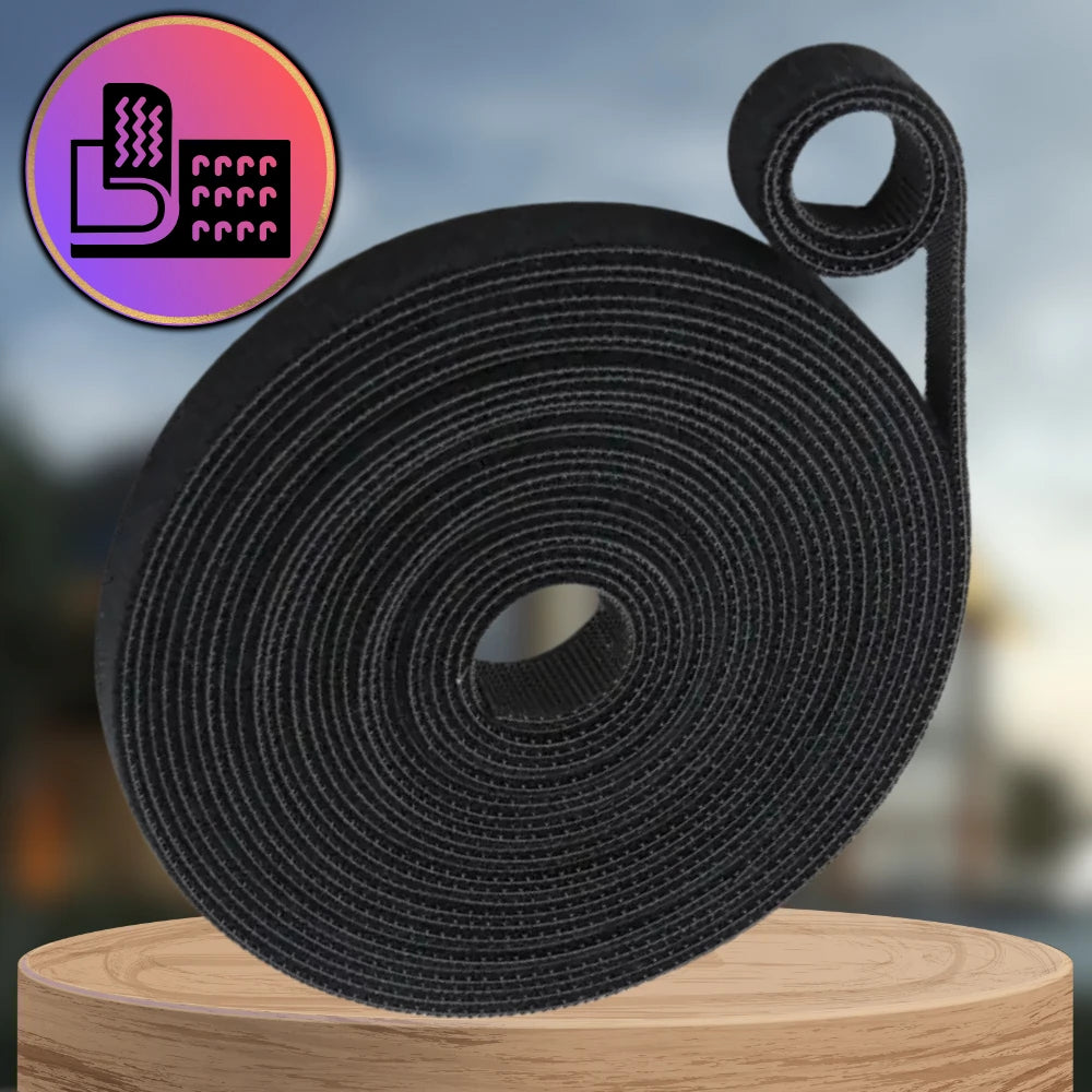 Lipni juosta kabeliams, juoda, 5 m