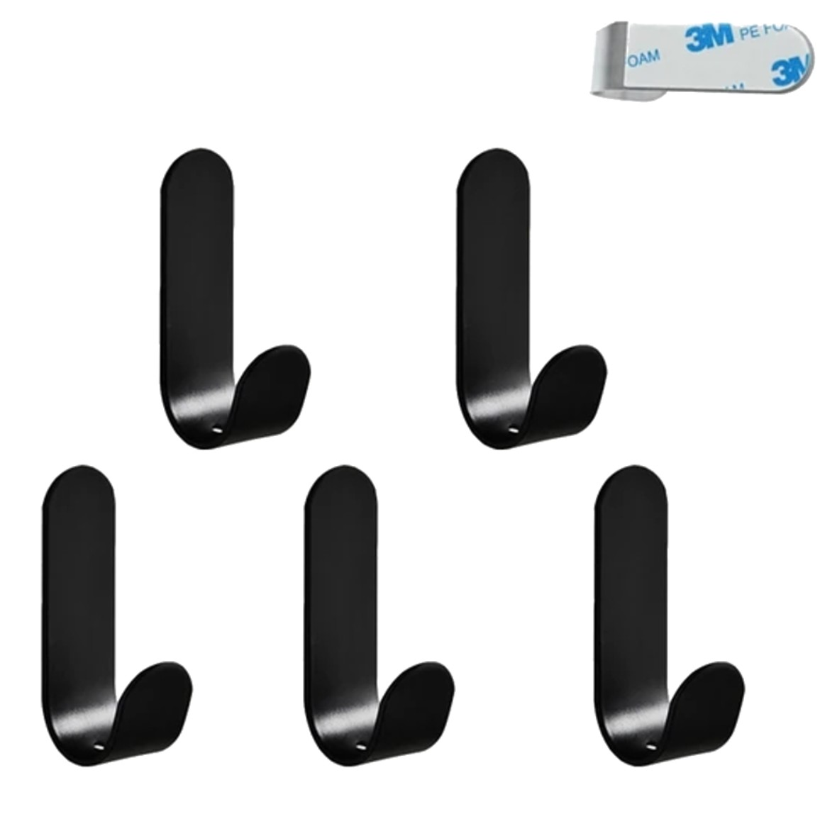 Lipnūs kabliukai, 5vnt A110, juodi