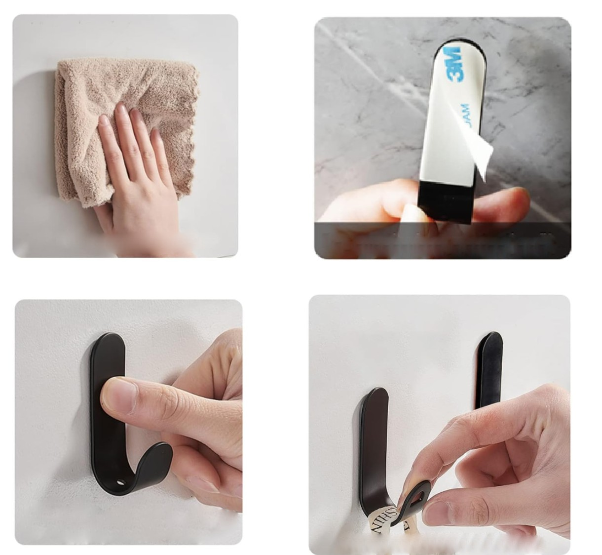 Lipnūs kabliukai, 5vnt A110, juodi