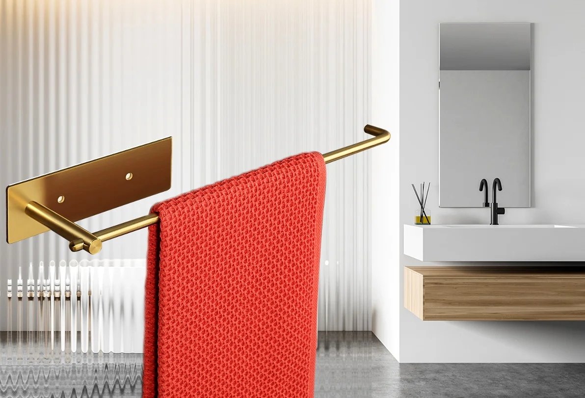 Lipnus pakabinamas popieriaus laikiklis 33 x 8 x 6,2 cm A10 aukso spalva