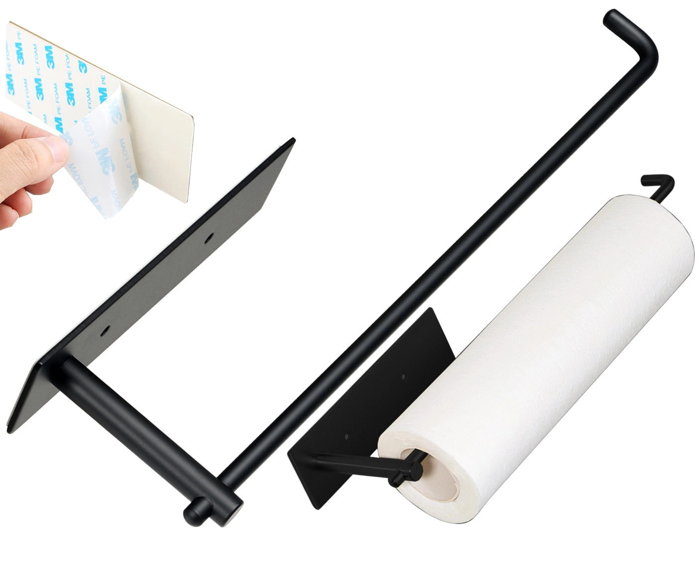 Lipnus pakabinamas popieriaus laikiklis 33 x 8 x 6,2 cm A10 juodas