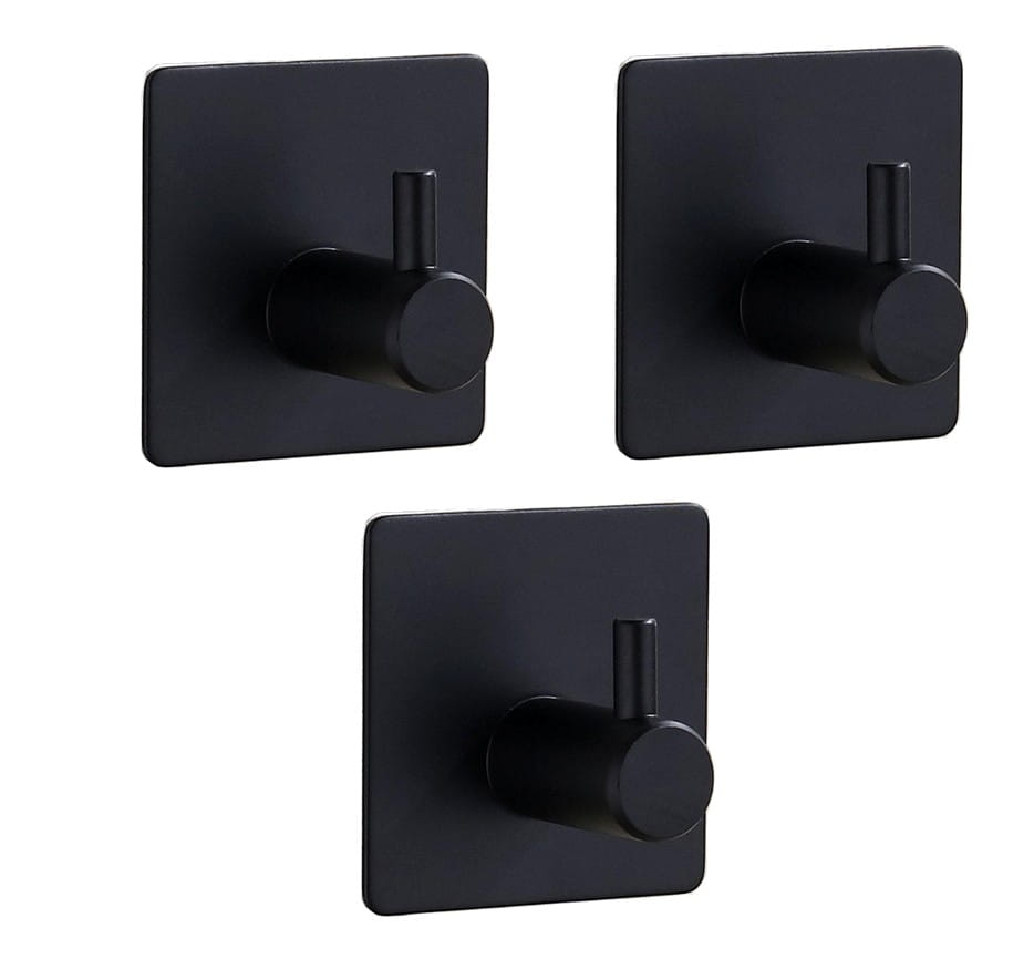 Lipnūs vonios kabliukai, 3vnt. E182 juodi