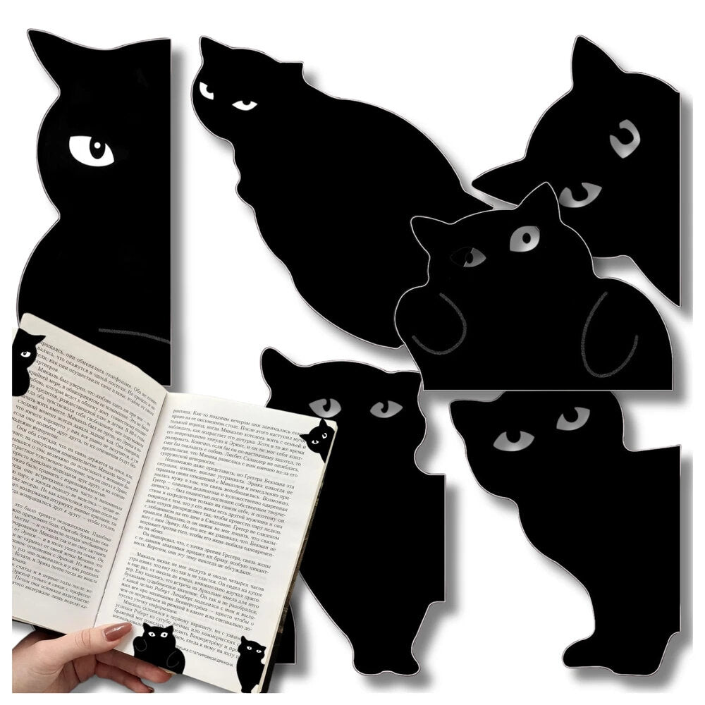 Magnetinė knygos žymė, juoda, 6 vnt.