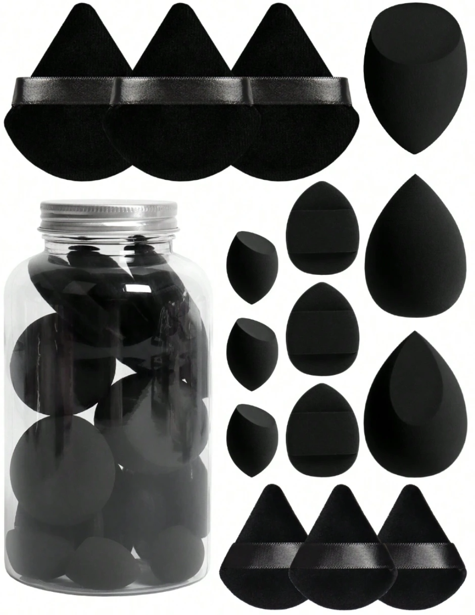 Makiažo kempinėlių rinkinys B12, juodos