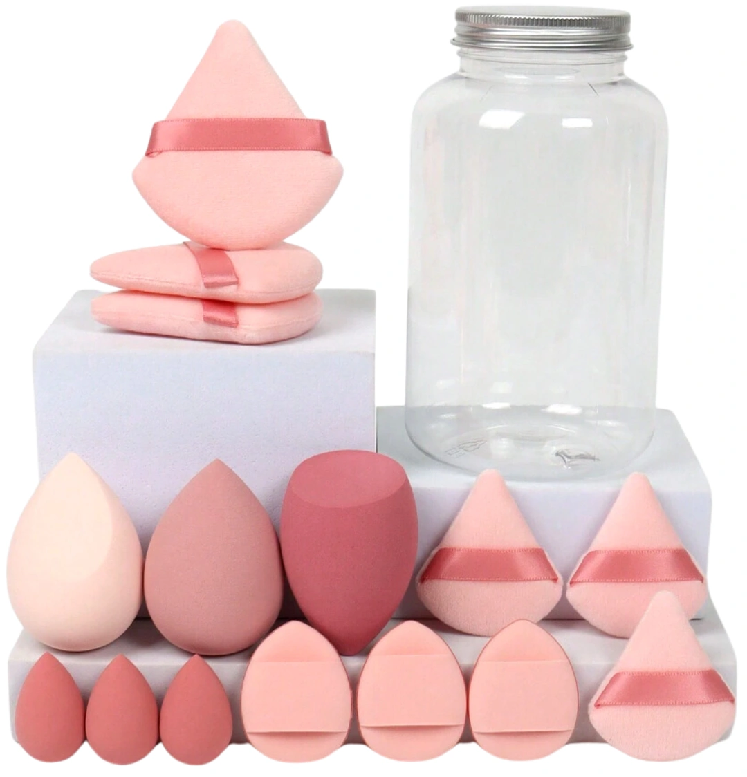 Makiažo kempinėlių rinkinys B13, rožinės