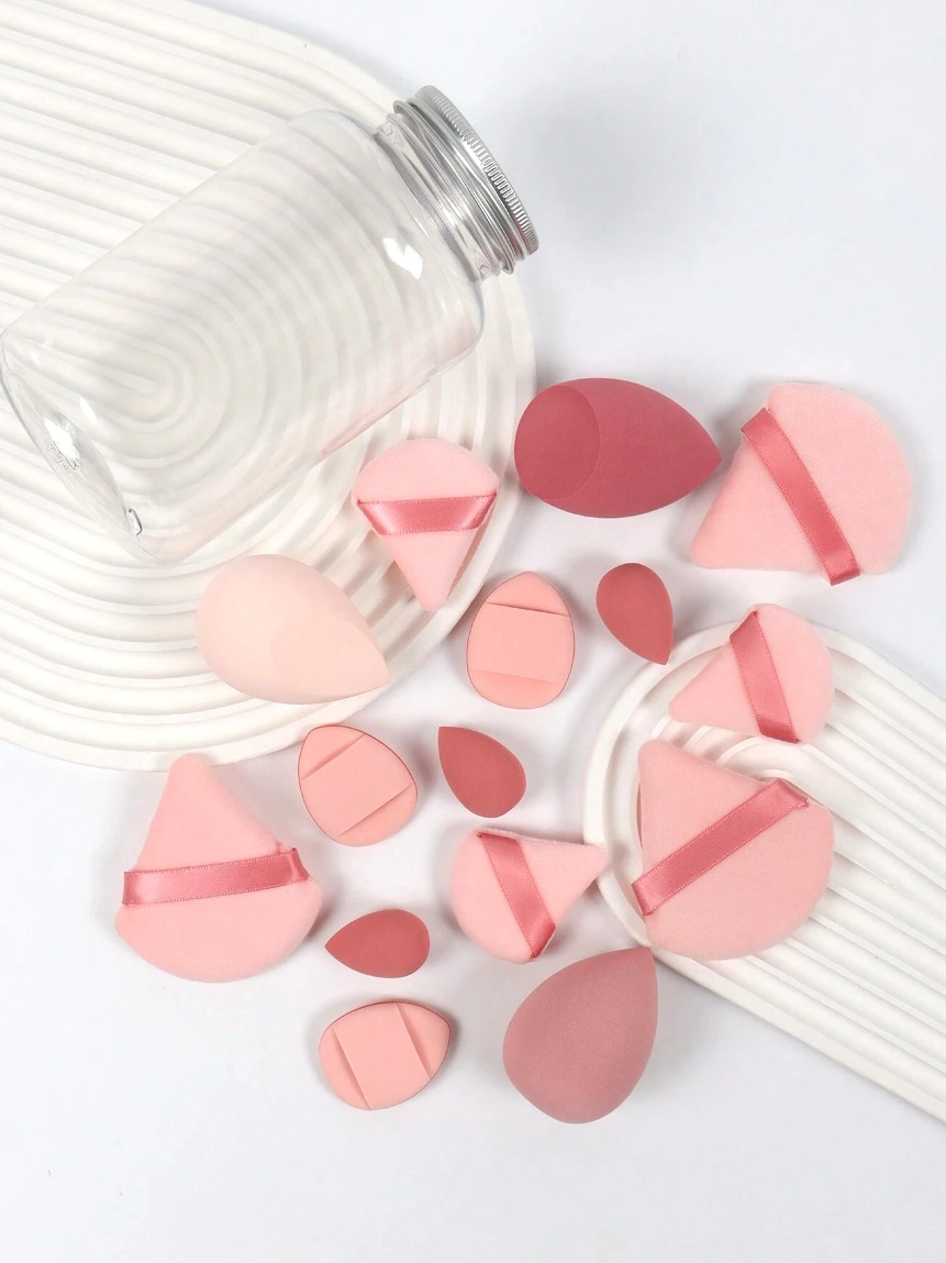 Makiažo kempinėlių rinkinys B13, rožinės