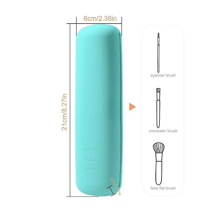 Makiažo šepetėlių dėklas S9 mėlynas