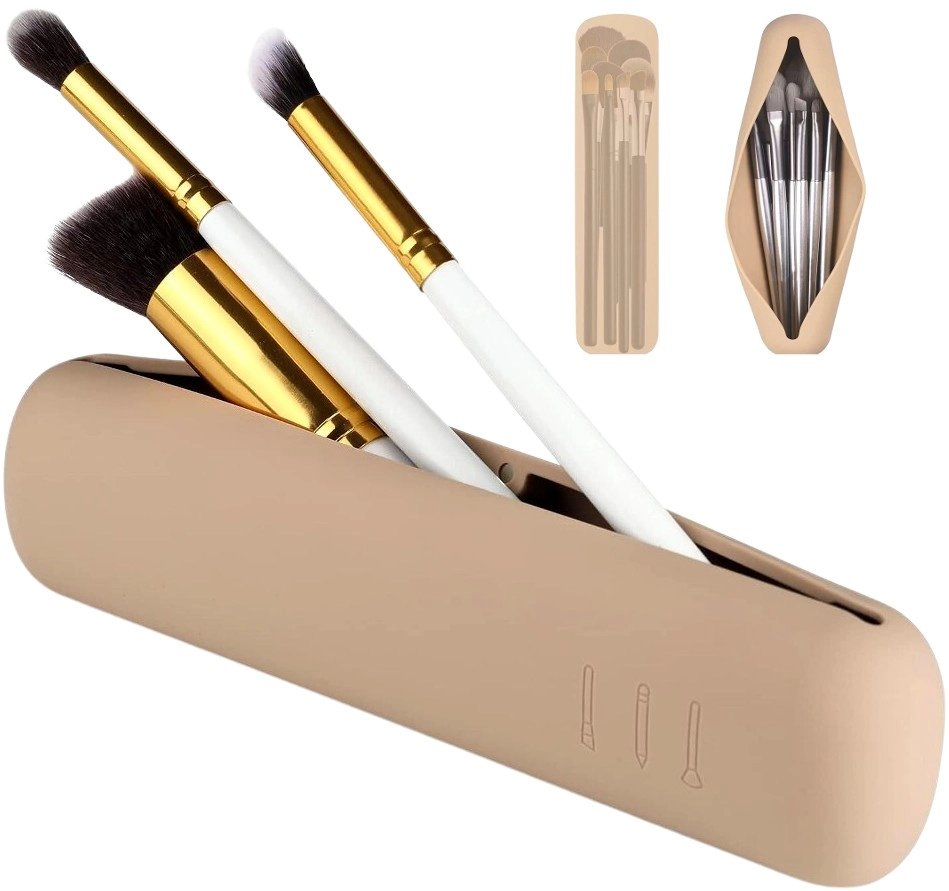 Makiažo šepetėlių dėklas S9 rudas