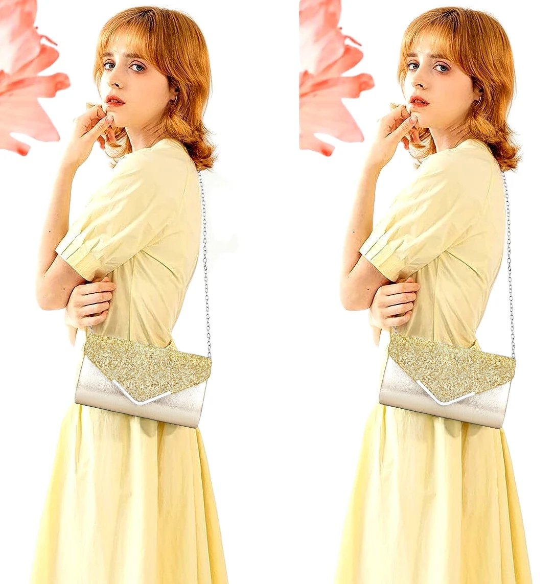 Maža rankinė moterims S12 aukso spalvos R803