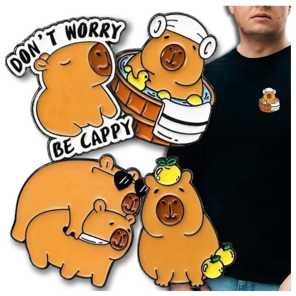 Metalinis ženkliukas kapibara, 4 vnt.