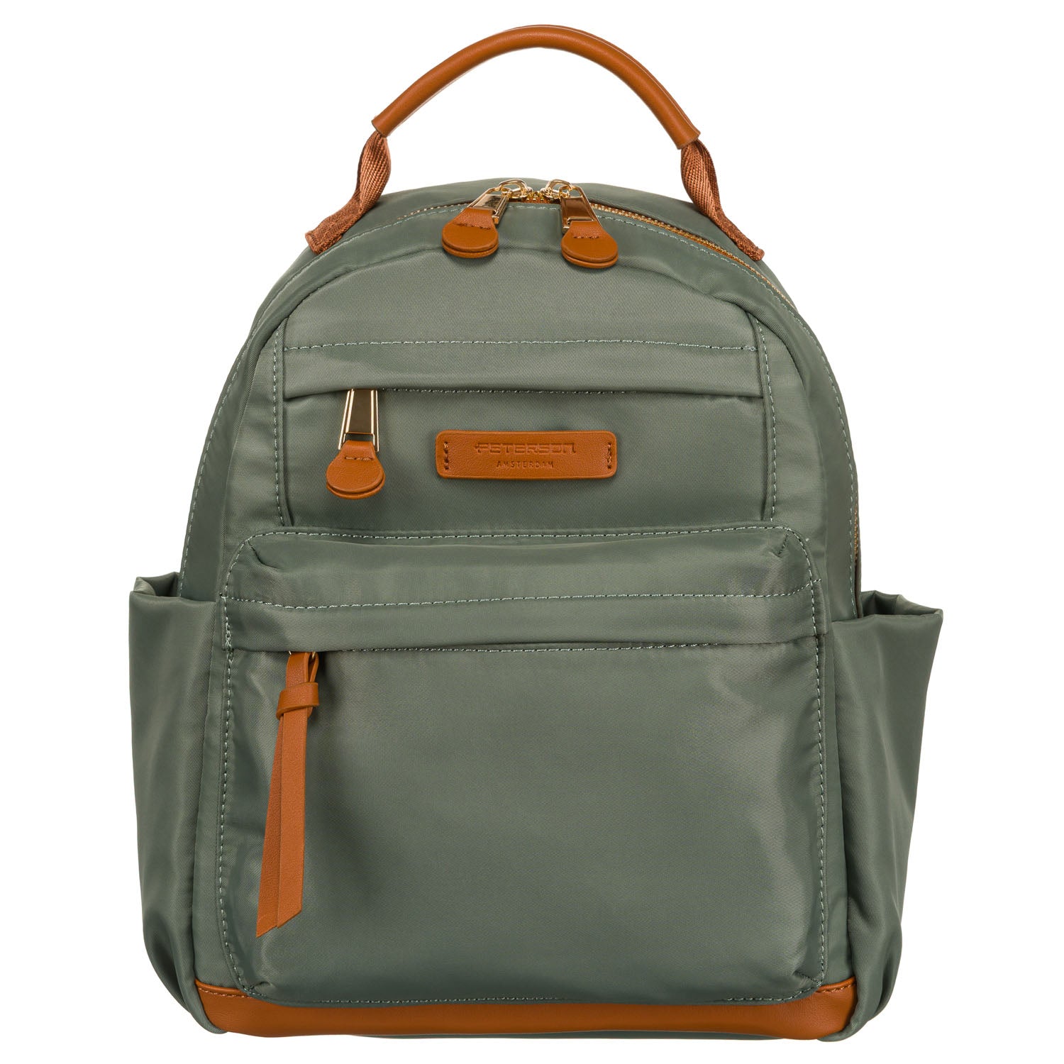 Miesto kuprinė, žalia-ruda, reguliuojamos petnešos