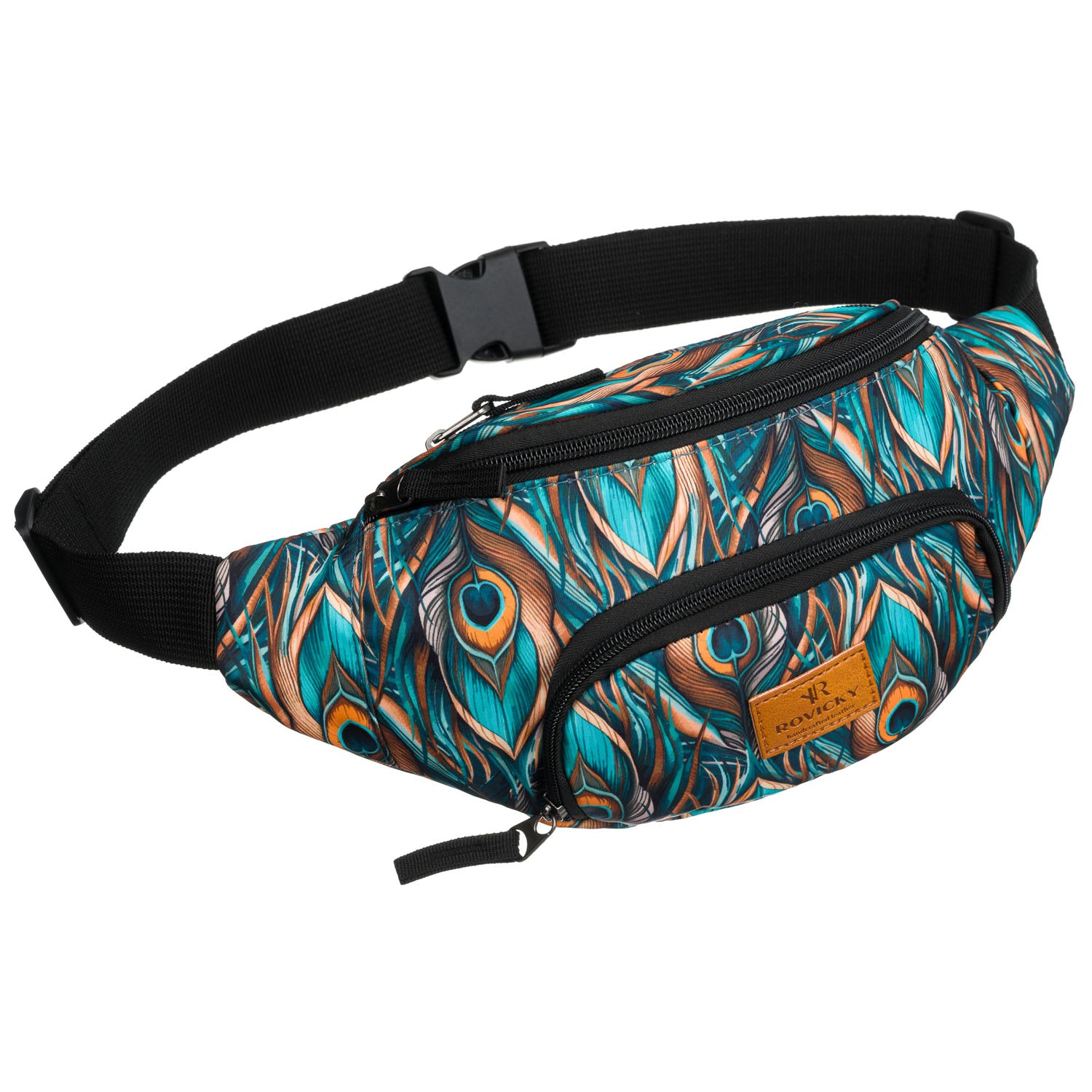 Moteriška daugiaspalvė rankinė su išorine kišene užtrauktuku R586