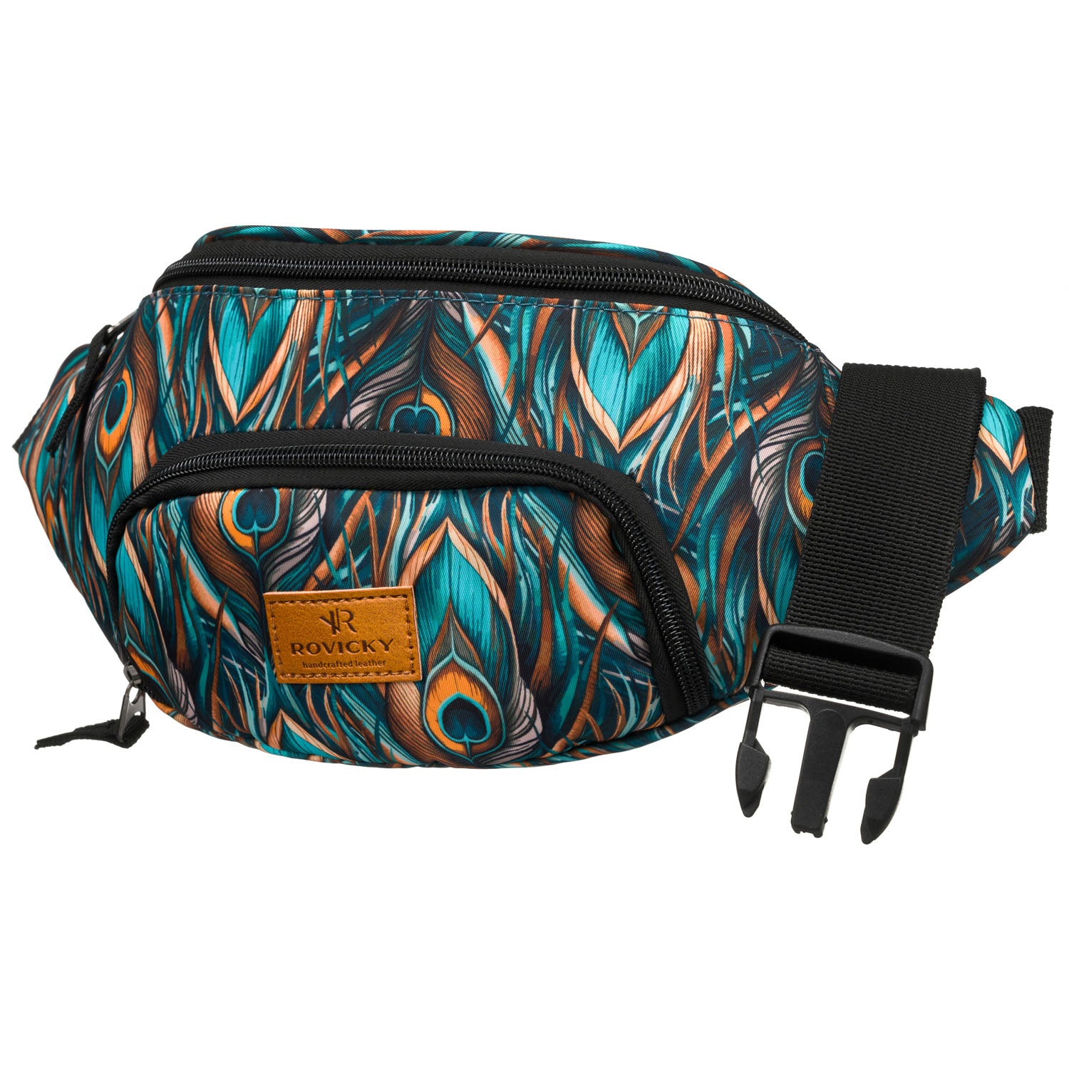 Moteriška daugiaspalvė rankinė su išorine kišene užtrauktuku R586