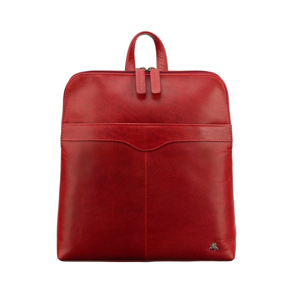 Moteriška odinė kuprinė, Visconti S-44, raudona