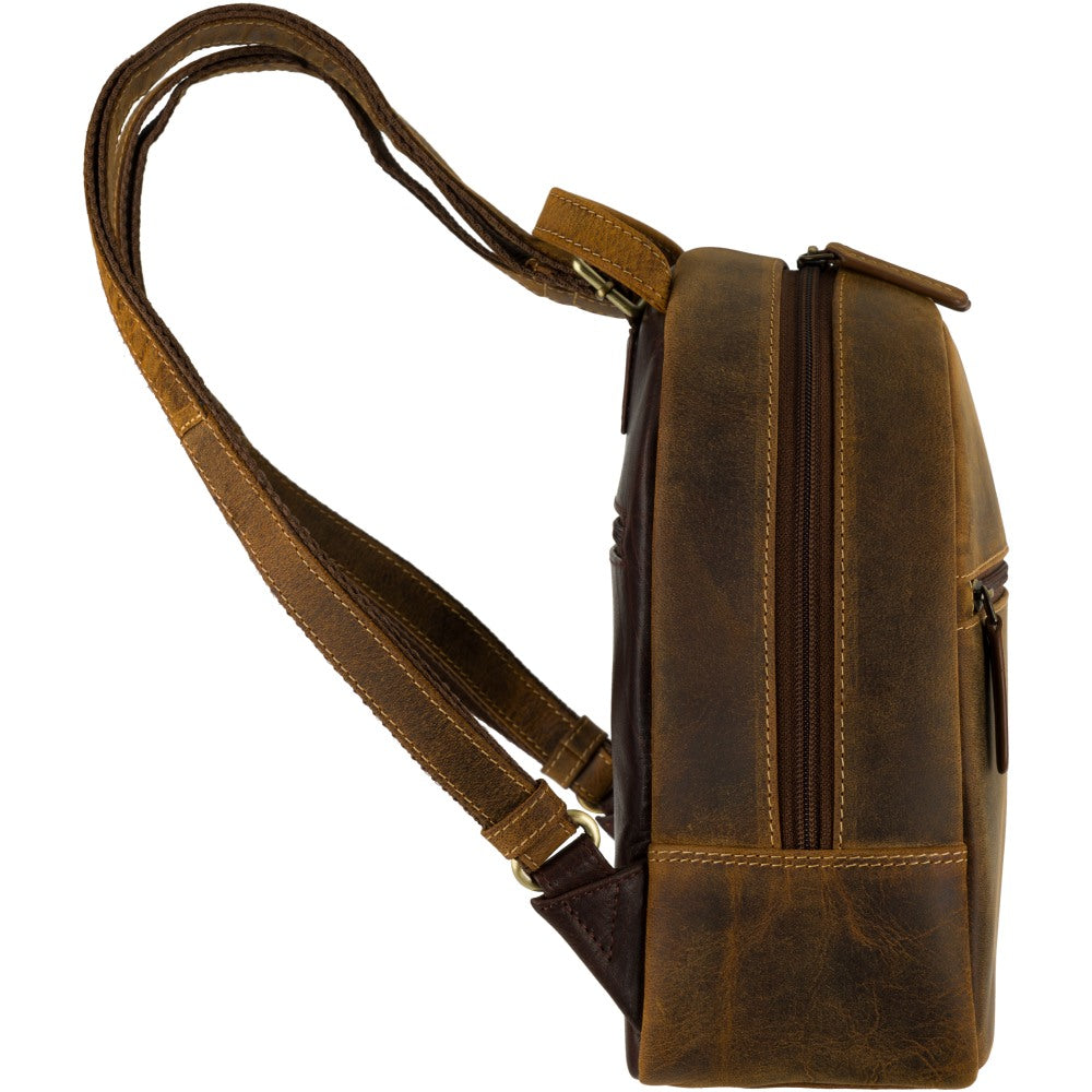 Moteriška odinė kuprinė, Visconti S-46, ruda