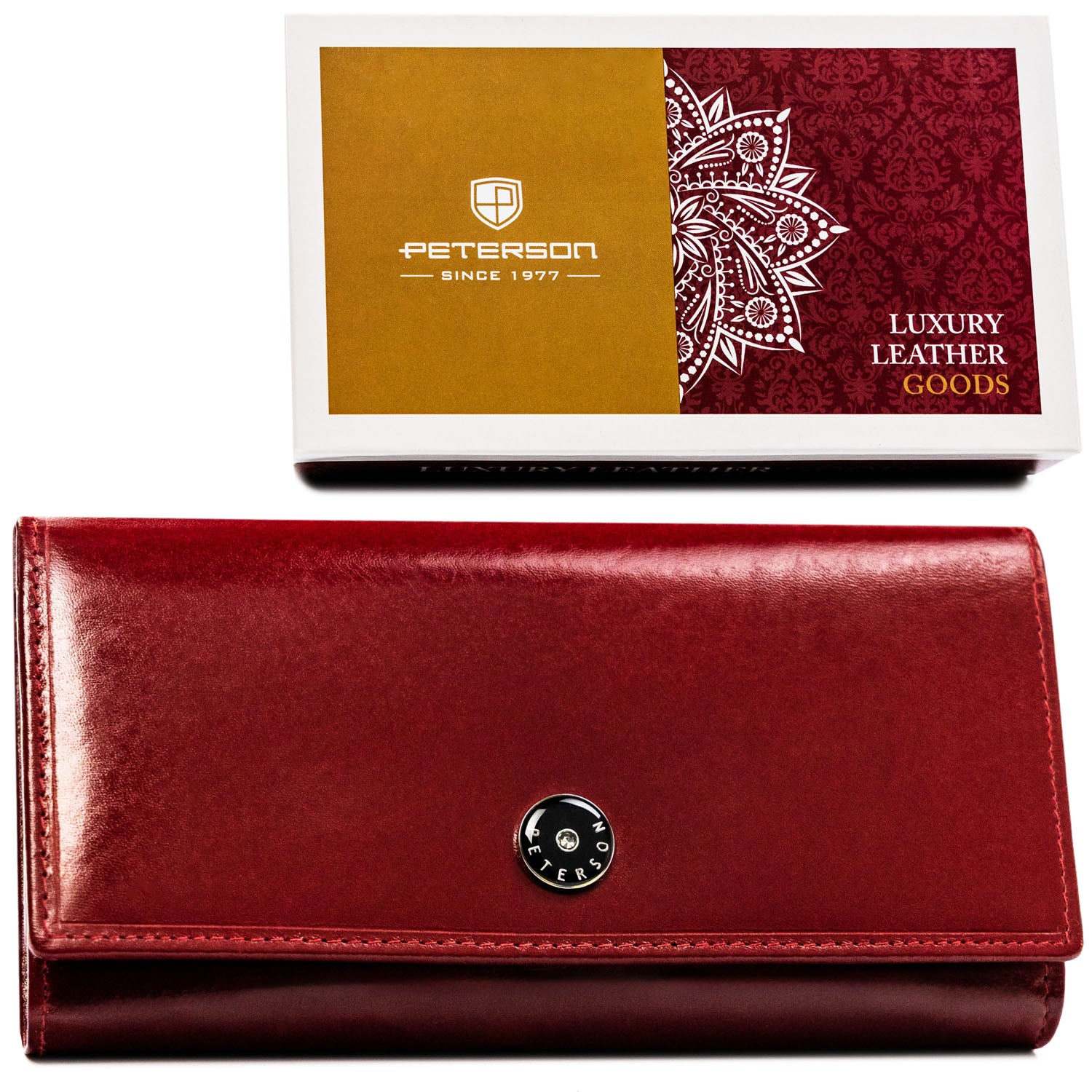 Moteriška odinė piniginė, raudona D1805