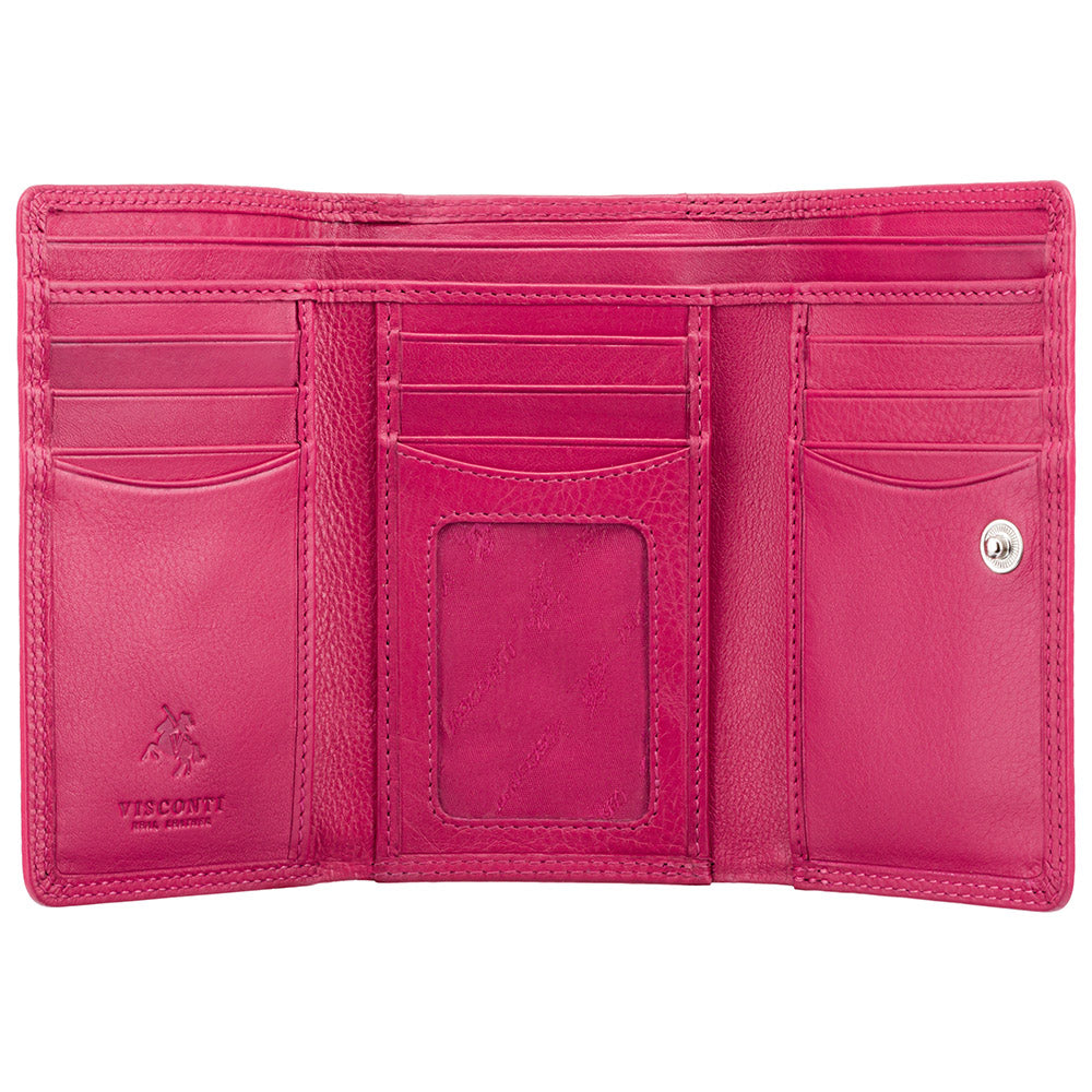 Moteriška odinė piniginė Visconti HT32 Fuscia, rožinė D1860