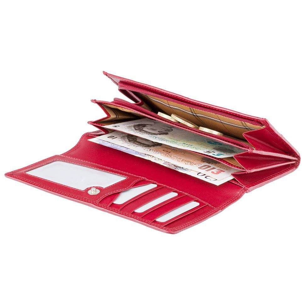 Moteriška odinė piniginė Visconti MZ10 Italian Red, raudona D1843