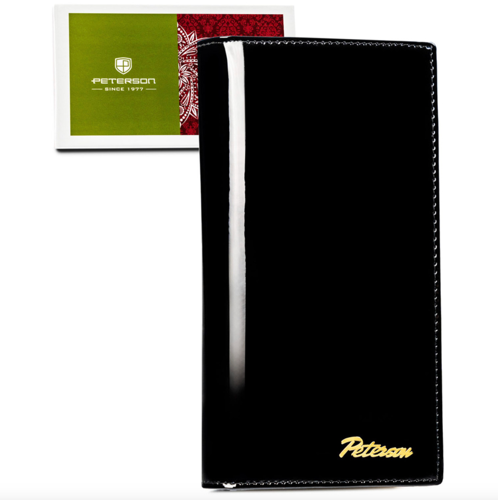 Moteriška piniginė, juoda, odinė, su magnetu D1637