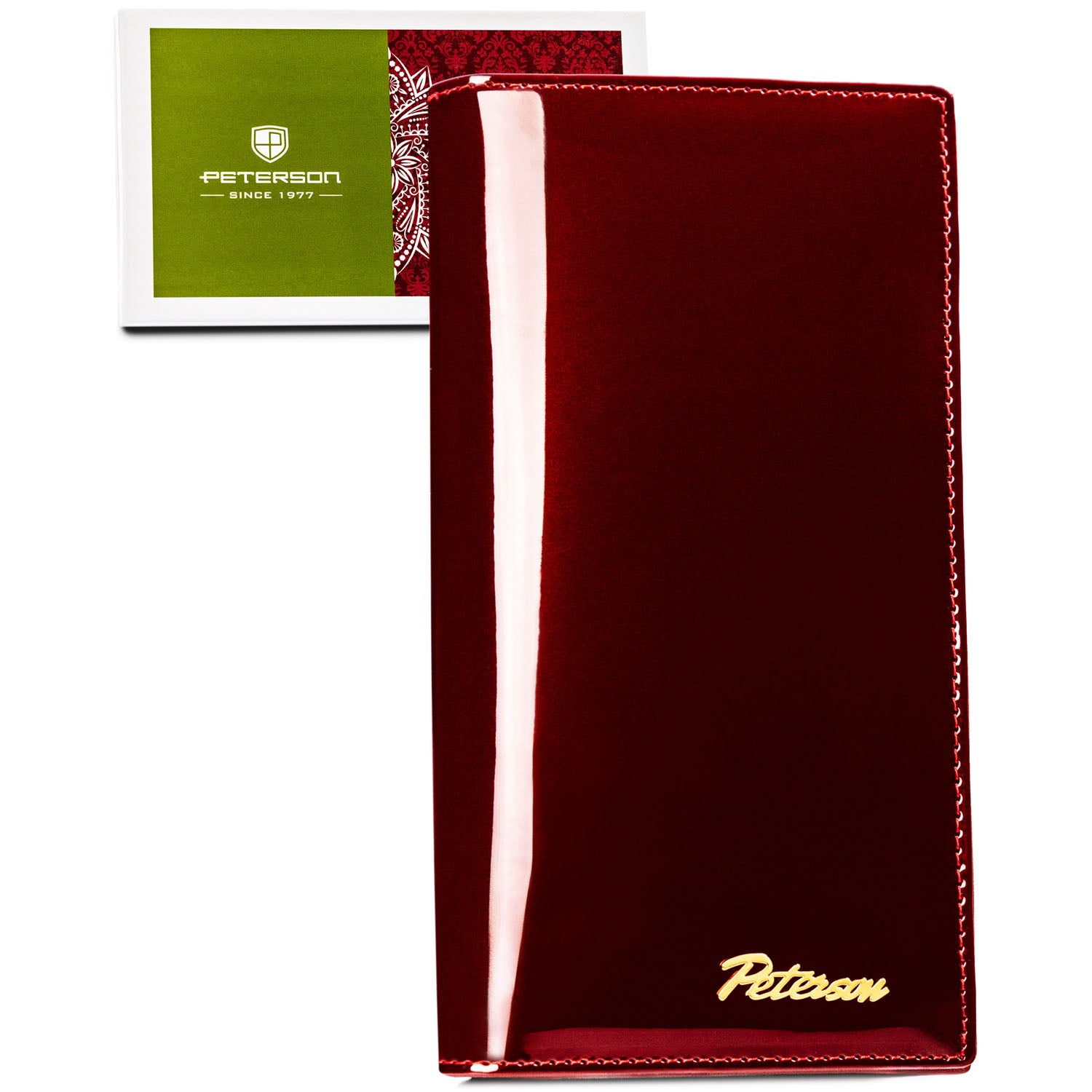 Moteriška piniginė, raudona, odinė, su magnetu D1626