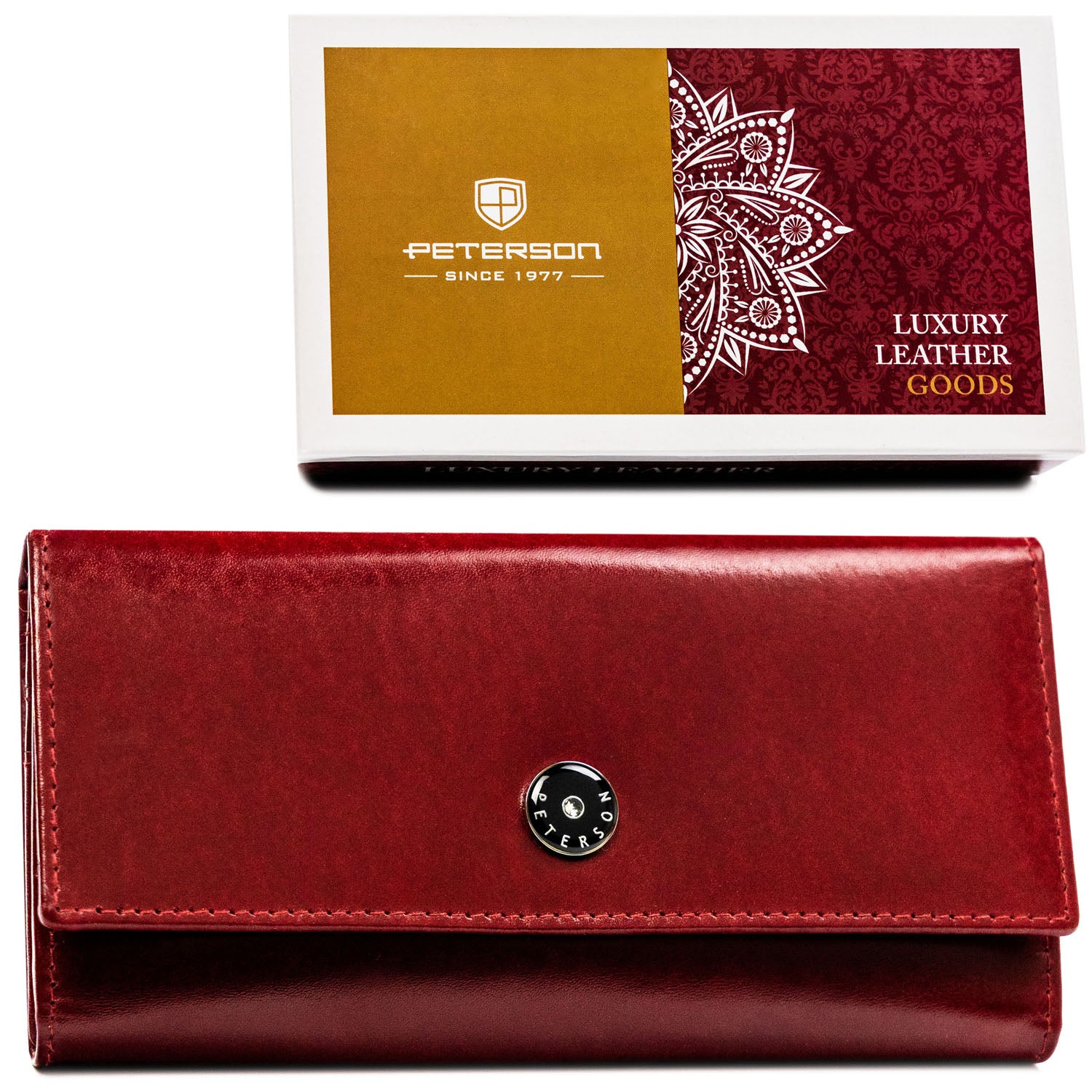 Moteriška piniginė, raudona, odinė D1628